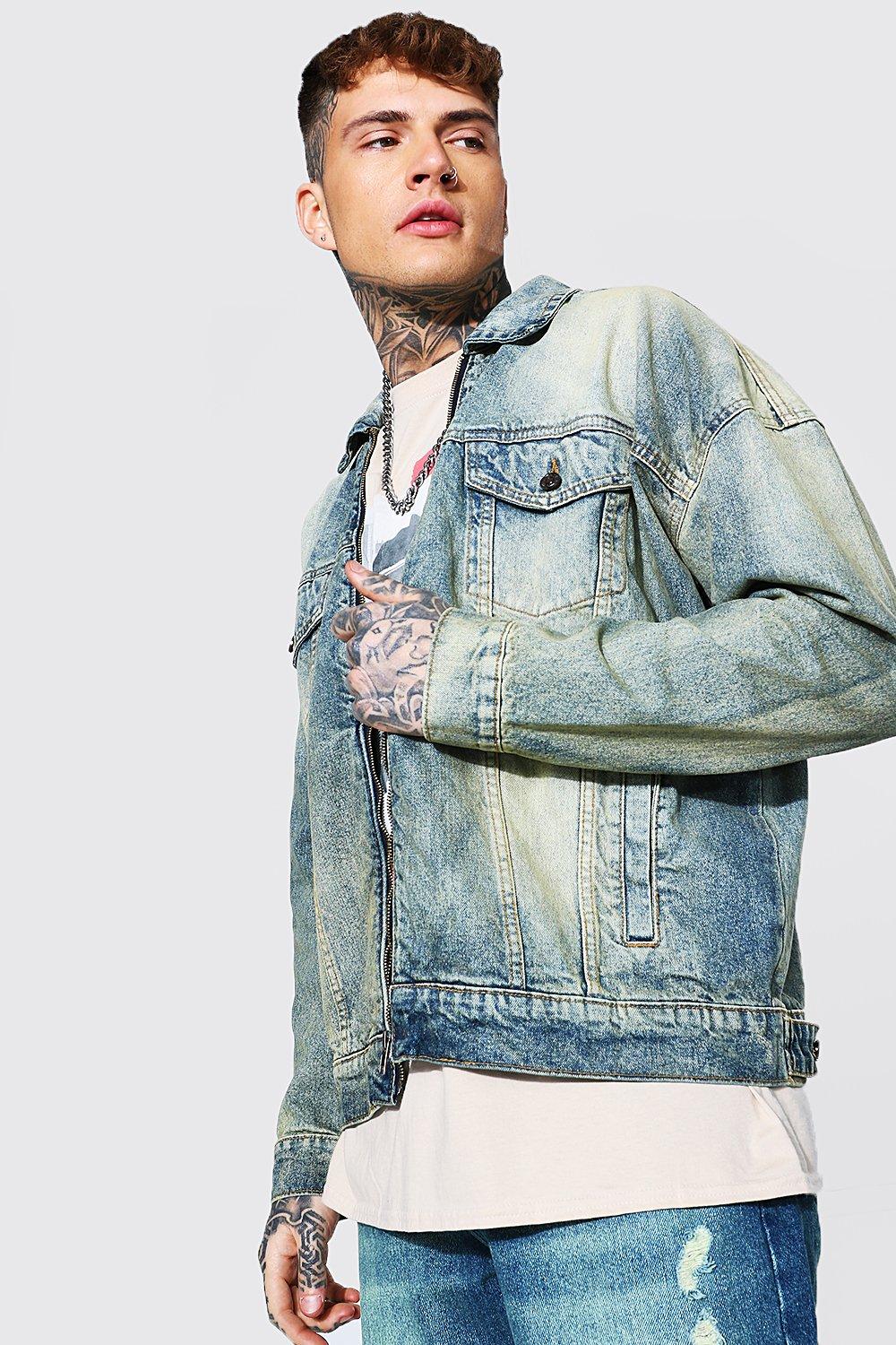 Mens denim jacket boohoo cheap